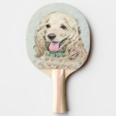 Raquette De Ping Pong Cocker Spaniel Buff Peinture - Art Chien original (Dos)