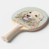 Raquette De Ping Pong Cocker Spaniel Buff Peinture - Art Chien original (Devant Angle)