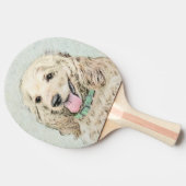 Raquette De Ping Pong Cocker Spaniel Buff Peinture - Art Chien original (Côté)
