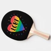 Raquette De Ping Pong Coeur arc-en-ciel LGBT (Côté)