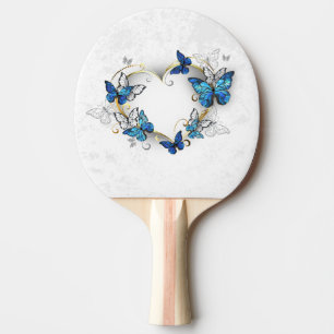 Raquette De Ping Pong Coeur bijoux avec papillons Morpho