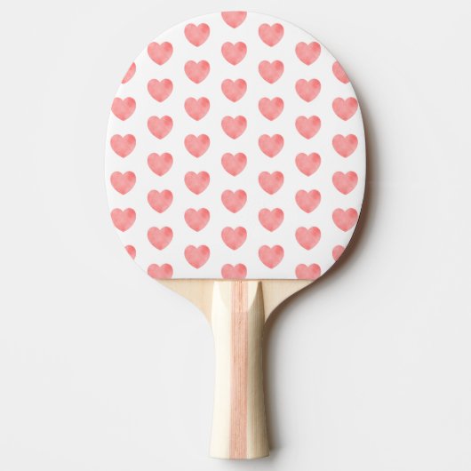 Raquette De Ping Pong Coeur d'aquarelle rose motif (Devant)