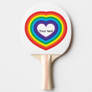 Raquette De Ping Pong Coeur d'arc-en-ciel