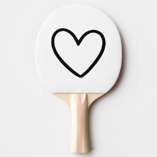 Raquette De Ping Pong Coeur en noir gras