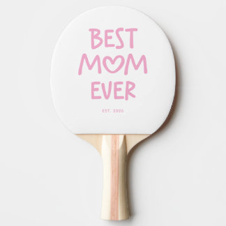 Raquette De Ping Pong Cœur Fantaisiste Rose Meilleure Maman Ever