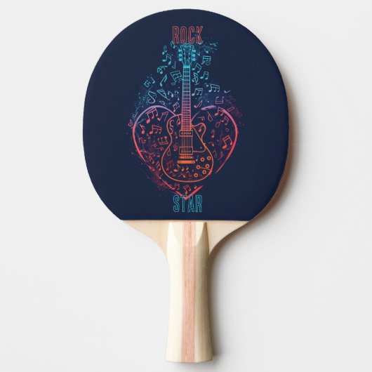 Raquette De Ping Pong Coeur guitare (Devant)