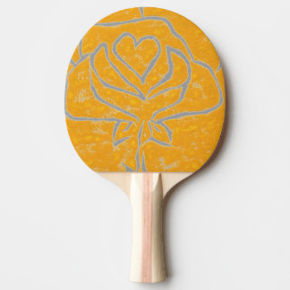 Raquette De Ping Pong "Coeur Rose Jaune - gris" Ping Pong Paddle