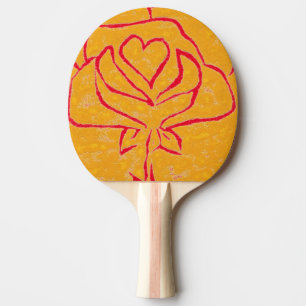 Raquette De Ping Pong "Coeur Rose Jaune - rouge" Ping Pong Paddle