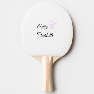 Raquette De Ping Pong cœur rose pailleté simple minimaliste ajouter nom