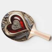 Raquette De Ping Pong Coeur Steampunk - Amour mécanique complexe (Côté)