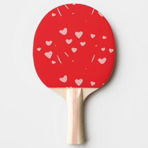 Raquette De Ping Pong coeurs flottants en rouge