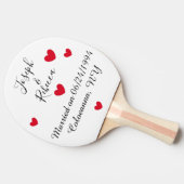 Raquette De Ping Pong Coeurs romantiques : Anniversaire blanc (Côté)