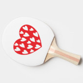 Raquette De Ping Pong Coeurs rouges avec petits coeurs (Côté)
