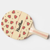 Raquette De Ping Pong Coeurs rouges et points noirs (Côté)