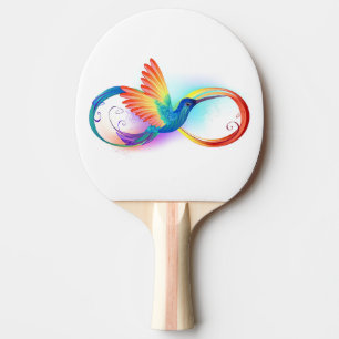 Raquette De Ping Pong Colibri arc-en-ciel avec symbole Infinity