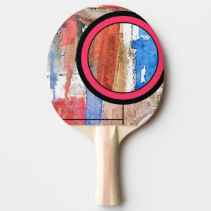 Raquette De Ping Pong collage d'art abstrait, médias mélangés et