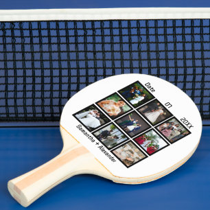 Raquette De Ping Pong Collage de 9 photos de mariage personnalisé modern