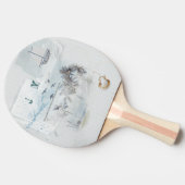 Raquette De Ping Pong Collage de sable et de mer avec initiales (Côté)