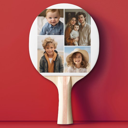 Raquette De Ping Pong Collage photo minimal moderne blanc 4 - Texte gras