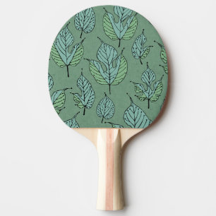 Raquette De Ping Pong Collage vert contemporain de Feuilles de mûres