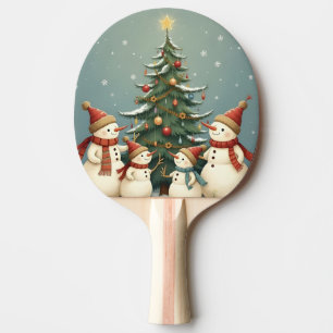 Raquette De Ping Pong Collection de Noël de famille Festive Snowman