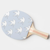 Raquette De Ping Pong colombes blanches sur bleu (Côté)
