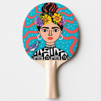 Raquette De Ping Pong Colorful Boho Mexican Folk Art Paddle