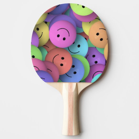 Raquette De Ping Pong Colorful Happy Faces Emoji (Devant)