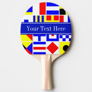 Raquette De Ping Pong Colorful Nautical Signal Flags Royal Name Monogram