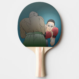 Raquette De Ping Pong Combat de boxe avec deux hommes
