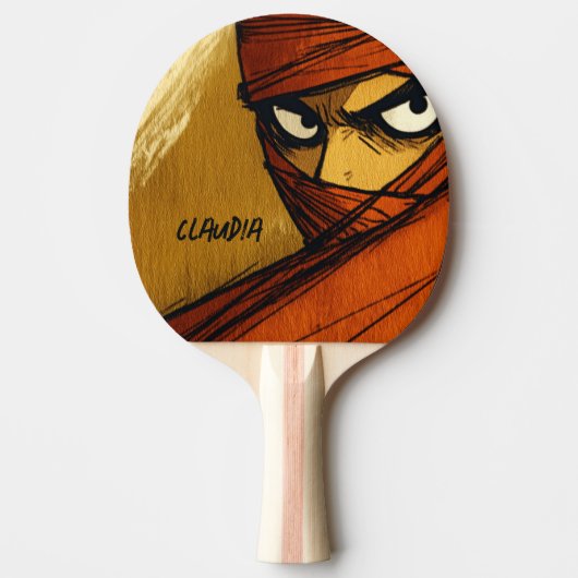 Raquette De Ping Pong Comic Ninja personnalisable (Devant)