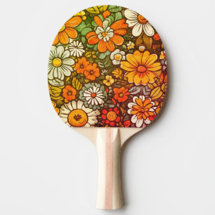 Raquette De Ping Pong Composition florale animée