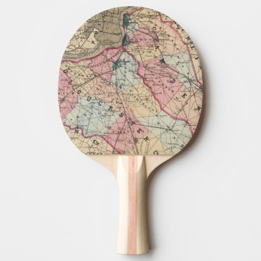 Raquette De Ping Pong Comtés de Camden, Gloucester, NJ (Devant)