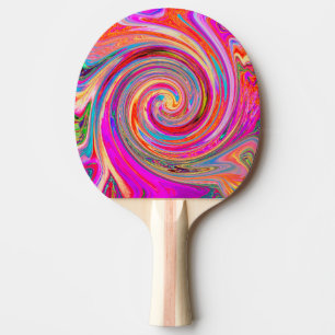 Raquette De Ping Pong Conception abstraite de l'arc-en-ciel coloré