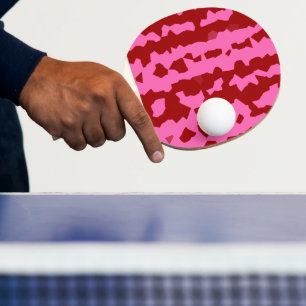 Raquette De Ping Pong Conception Abstraite Irrégulière Rose Marron Rouge