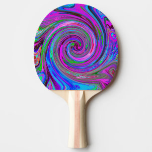 Raquette De Ping Pong Conception Abstraite Rétro Tourbillon Magenta Colo