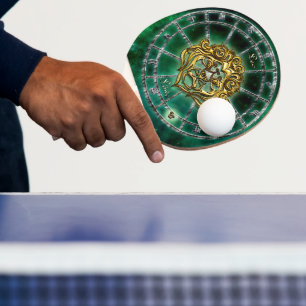 Raquette De Ping Pong Conception d'astrologie de zodiaque de Lion
