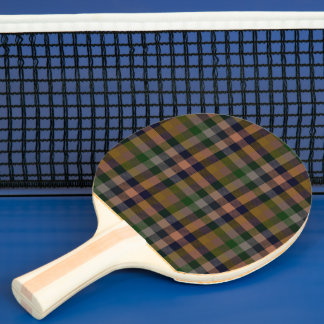 Raquette De Ping Pong Conception de carreaux Gingham de terre sombre
