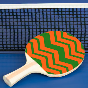 Raquette De Ping Pong Conception de chevron en zigzag vert orange