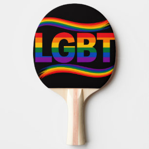Raquette De Ping Pong Conception de cœur arc-en-ciel de fierté LGBTQ+ co