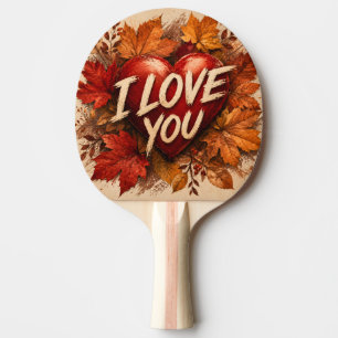 Raquette De Ping Pong Conception de cœur Je T'Aime