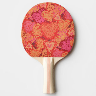 Raquette De Ping Pong Conception de coeurs en mosaïque mignons