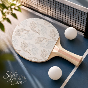 Raquette De Ping Pong Conception de feuille abstraite organique