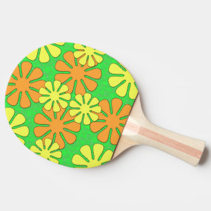 Raquette De Ping Pong Conception de fleurs rétro