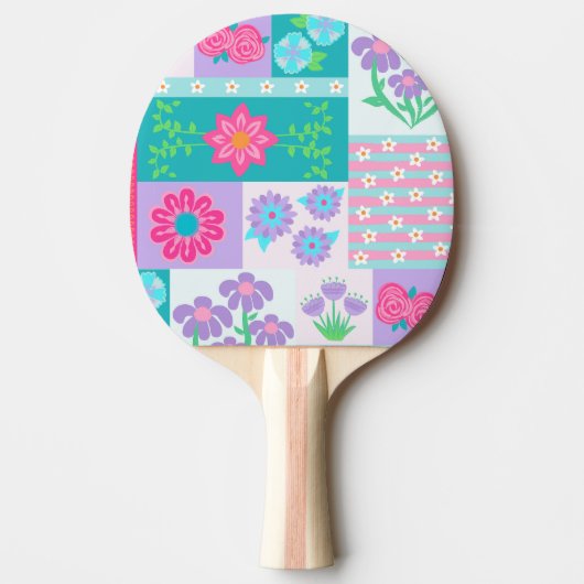 Raquette De Ping Pong Conception de fleurs vibrantes en fleurs (Devant)