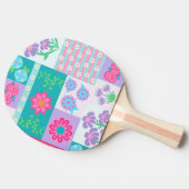 Raquette De Ping Pong Conception de fleurs vibrantes en fleurs (Côté)