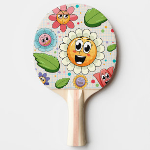 Raquette De Ping Pong Conception de fond transparente avec des fleurs co