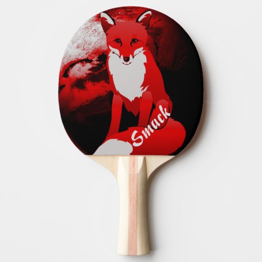 Raquette De Ping Pong Conception de Fox rouge personnalisée (Devant)