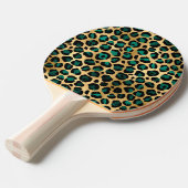 Raquette De Ping Pong Conception de la série Léopard sarcelle et or 14 (Devant Angle)