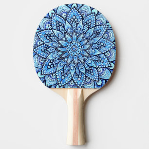 Raquette De Ping Pong Conception de mandala d'art au crayon de couleur b